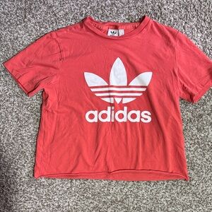 Adidas Kids Coral Tee with White Logo
